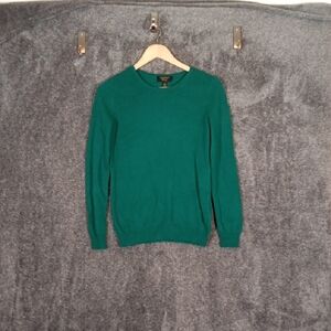 Charter Club Cashmere Kelly Green Long Sleeve Sweater Holiday Christmas Size S
